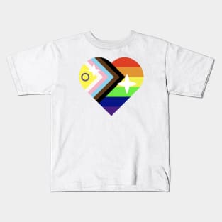 Inclusive Progress Pride Flag Heart Kids T-Shirt